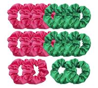 24 Pcs Pink Green Satin Scrunchies Witch Party Hair Ties No Tangle Ponytail Holders Bands Elastic Ponytail Ropes Soft Silky Hair Bands Princess Theme Party Favors for Women