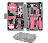 24 PCS Pink Tool Kit for Women - Portable Home Tool Set with Storage Box | Essential Mini Hand Tools for Repairs & Maintenance at Home, Office, School, Garage