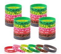 24 Pcs Pixel Silicone Bracelets, 6 Colors Pixel Print Wristbands Video Game Theme Bracelet Party Favors for Kids Birthday Party Decoration Supplies