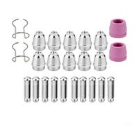 24 PCS Plasma Cutter Torch Kits Tip Electrode Nozzle Consumables Accessories for SG-55 AG-60 WSD-60 for CUT50 for CUT60 Plasma Cutting Machine