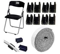 24 Pcs Plastic Chair Tube Clamp with Felt Pad Chair Leg Caps Glides U Shaped Tube Sleeve Tube Clamp Floor Protectors Plastic for Foot Covers on Most Furniture (14mm,Black)