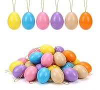 24 Pcs Plastic Easter Eggs,Hanging Ornaments for Trees,Easter Tree Decorations,for Indoor Outdoor,Colorful Colors Decorative for Easter Egg Hunt Gifts,Springtime Goodies Favours Kids(Colourful)