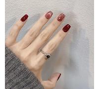 24 Pcs Polkas Dots Press On Nails Short False Reusable Acrylic Cats Eyes Stick On For Party