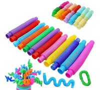 24 Pcs Pop Tubes, Sensory Tubes, Colorful Fun Air Tubes Toy Sensory Toys Applicable to All Groups Increase the Fun Calm the Mood