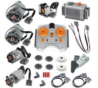 24 PCS Power Functions Set, Power Function Motor Kit, Change Parts,Motor-Remote-Control-Box-Light Cable Control Switch Technical-Parts, Compatible with Major Brands