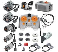 24 PCS Power Functions Set, Power Function Motor Kit, Change Parts,Motor-Remote-Control-Box-Light Cable Control Switch Technical-Parts, Compatible with Major Brands