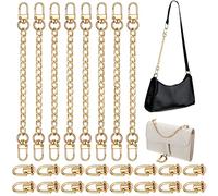 24 Pcs Purse Chain Strap Extender Studs Rivets D Ring Flat Purse Strap Extender Replacement Crossbody Conversion Kit Post Head Buttons Accessories for DIY Bag Hardware Wallet Handbags(Gold)