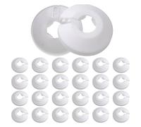 24 PCS Radiator Pipe Covers, White Plastic Pipe Collars, Pipe Decoration Cover, Collars for 16 mm Diameter Pipe
