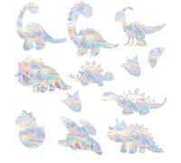 24 Pcs Rainbow Dinosaur Window Stickers, Anti-Collision Suncatcher Decals to Prevent Bird Strikes & Décor