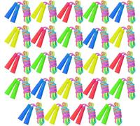 24 Pcs Rainbow Jump Rope Set 7.2 Feet / 2.19 M Adjustable Nylon Skipping Ropes Jumping Ropes for Outdoor Activity Party Favors School Games