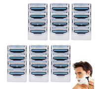24 Pcs Razor Blades Refills, Male Daily Manual Shaver Replacement Blade with Double Lubrication Strip Handles Shaving Blade