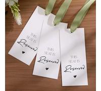 24 Pcs Reserved seating signs with Ribbon Wedding Chair Tags Signs This Seat is Reserved for Wedding Reserved Seat Sign Hanging with Ribbon for Church Pews Ceremony Seating, Double-Sided Stamping(Gift