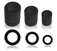24 Pcs Rubber Hose Washer Tap Sealing Rings, Tap Connector Washer, O Rings for Hose Connectors for Shower Hoses Tap Connector, 1/2 Inch, 3/4 Inch, 25 mm (1.00 Inch), Black 24 Pcs Pipe Fittings