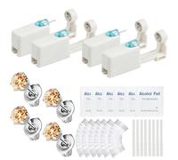 24 Pcs Self Ear Piercing Gun Kits - 24pcs/Set Painless Disposable Sterile Gun with Hypoallergenic Studs,at Home Safety Ear Piercing Gun Kit Tool (Orange cz 5mm 522)