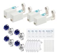 24 Pcs Self Ear Piercing Gun Kits - 24pcs/Set Painless Disposable Sterile Gun with Hypoallergenic Studs,at Home Safety Ear Piercing Gun Kit Tool (Blue cz 5mm 520)