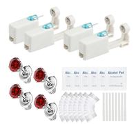 24 Pcs Self Ear Piercing Gun Kits - 24pcs/Set Painless Disposable Sterile Gun with Hypoallergenic Studs,at Home Safety Ear Piercing Gun Kit Tool (Red cz 5mm 519)