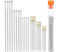 24 PCS Self Threading Sewing Needles, Embroidery Needles for Hand Sewing, Easy Side Threading Stainless Steel Stitching Pins, for DIY, Sewing, Mending, Embroidery