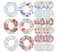 24 Pcs Sensor Covers for Libre 2, Breathable & Waterproof Adhesive Patches, Flower Print Glucose Monitor Stickers Compatible with Freestyle Libre 2 (6 Styles)