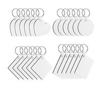 24 Pcs/Set Sublimation Keychains Thermal Transfer for Chain Double-Side Printed Keyrings for Tags with Split Rings Photo Images Handicrafts Making Ornaments Stainless Steel