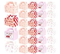 24 Pcs She’s Ready to Pop Treat Boxes Retro Soda Fountain Gift Boxes Ready to Pop Candy Gable Boxes Baby Shower Treat Boxes for Gender Reveal Pregnancy Announcement Newborn Birthday Party Supply(Red)