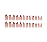 24 Pcs Short False Nails ABS Plastic Press on Tips Leopard Orchid French Style Detachable Nail Patches Multicolor Simple Design Reusable Nail Art Set for Women Girls Daily Wear Party Festival