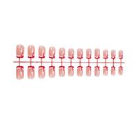 24 Pcs Short False Nails Christmas Press On Christmas Hat Artificial French Tip Full Covers Stick On