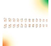 24 Pcs Short Square False Nails Maple Leaves Full Covers Stick on Fall False Thanksgiving Press on