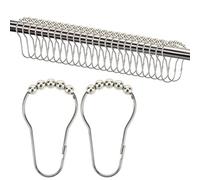 24 Pcs Shower Curtain Hook Rings, Shower Rings, Stainless Steel Roller Balls Bath Curtain Rings for Bathroom Rods, Hanging for Each Shower Rail, 74 X 36 Mm for Standard Bathrooms