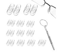 24 Pcs Silicone Nose Pads for Glasses, Push-in Glasses Nose Pads Silicone, Glasses Nose Pads, Fits Regular, Sunglasses, and Reading Glasses, Includes Screwdrive