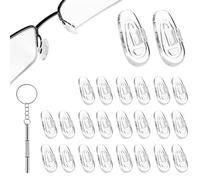 24 Pcs Silicone Nose Pads for Glasses, Push-in Glasses Nose Pads Silicone, Glasses Nose Pads, Fits Regular, Sunglasses, and Reading Glasses, Includes Screwdrive（Only Applicable to snap on Glasses）