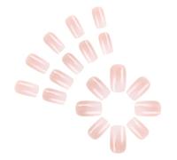 24 Pcs Simple Artificial Nails Short Square Full Covers False Nails Glossy Stick On Nails Gradients Press On Nails