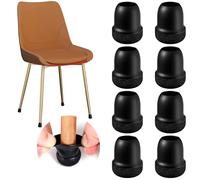 24 Pcs Small Chair Leg Floor Protectors, Chair Leg Protectors for Hardwood Floors, Silicone Chair Leg Caps Covers, Round Felt Furniture Pad Protect Floor from Scratches & Noise(Black, Fit 0.55"-0.75")