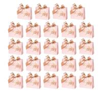 24 Pcs Small Gift Bags with Bow Ribbon, Multipack Party Bags Present Bag for Birthday Weddings Party Holiday Celebration Baby Showers(4.6 * 3.9 * 1.8inch)