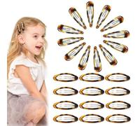 24 Pcs Snap Hair Clips, Classic Tortoise Metal Hair Clips, Oval Water Drop Shape Hair Barrettes and Styles Hairpin Accessories for All Hair Types