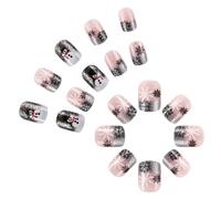 24 Pcs Snowman Artificial Claws Christmas Full Cover Snowflake Fake Sticks Press for Winter