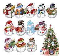 24 PCS Snowman Christmas Decorations Wooden Christmas Tree Decorations, Colored Tree Pendant Christmas Wooden Christmas Decorations for Christmas Tree Window Door Decoration