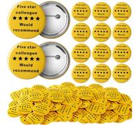 24 Pcs Social Work Month Gifts Five Star Pin Golden Five Star Colleague Pin Would Recommend Thank You Gift for Employee Coworker Rating Leaving Button Badge Appreciation Social Work Decor
