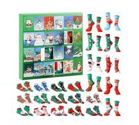 24 Pcs Sock Advent Calendar2025, Christmas Advent Calendar 2025 - 24-day Sock Countdown with 24 Assorted Socks, Holiday Themed Stocking Gift Set for Men and Women (Style D)