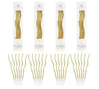 24 Pcs Spiral Birthday Candles, Gold Birthday Cake Candles with Holders, Curved Gold Metallic Cake Candles for Birthday Party, Anniversary Celebrations & Cake Decorations