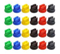 24 PCS Spraying Spray Nozzles Tips 110 Degree Flat Fan Shape 0.15-0.6mm Pore Replacement Nozzles Plastic Assorted Set for Garden Hose Knapsack Spraying Weed Killing in Agriculture Forestry
