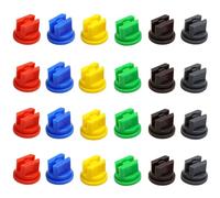 24 PCS Spraying Spray Nozzles Tips 110 Degree Flat Fan Shape Pore Replacement Nozzles Plastic Assorted Set for Garden Hose Knapsack Spraying Weed Killing in Agriculture Forestry (Multicolor)