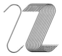 24 Pcs Stainless Steel Meat Hooks, 6 Inch S Shaped for Hanging Bacon, Sausage, Beef, Hunting, Smoking, Drying, Grilling BBQ