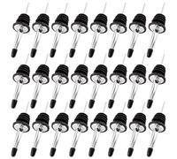 24 Pcs Stainless Steel Pourers, Classic Liquor Bottle Pourers for Spirits with Silicone Dust Caps, Tapered Spout Freeflow Liquor Spirits Pourer Suitable for Pours Liquor, Vinegar Syrup or Olive