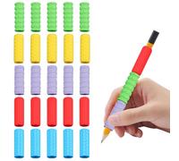 24 Pcs Textured Silicone Sensory Pencil Grips for Autism ADHD Kids Stress Relief Calming, ADHD Tools Sensory Fidget Toys for Kids Adults,Anxiety Relief Items,Quiet Fidget Toys for Classroom