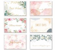24 PCS Thank You Cards with Envelopes, Watercolor Thankyou Card, Appreciation Cards with Premium Thick Paper, Heartfelt Notes for Weddings, Birthdays, Party, Baby Shower