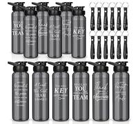 24 Pcs Thank You Gifts Appreciation Gifts 24 oz Plastic Sports Water Bottles with Silicone Keychain Employee Inspirational Gifts Bulk Thank You Sign for Volunteer Employee Coworker Women Men, Gray