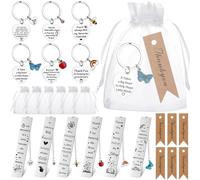24 Pcs Thank You Teacher Gifts Teacher Appreciation Gift Include Thank You Teacher Metal Bookmark Tag Cards Keyrings Organza Bags Appreciation Gifts for Teacher Leaving Retirement Birthday End of Term