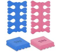 24 Pcs Toe Separators for Soft Foam Sponge Finger Dividers Nail Art Manicure Pedicure Tools Men's and Women's, Toenail Dividers For Nail Varnish (6 Pairs Blue and 6 Pairs Pink)