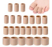 24 PCS Toe Tubes, 0.98 Inches Cushion Tube, Corn Pads for Toes, Sleeves Soft Gel Protectors for Cushions, Corns, Blisters, Calluses (3 Size)