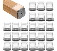 24 Pcs Topes Sillas Patass, Protectores Patas Sillas Silicona Fieltro Rectangular, Protector Patas Muebles, Funda Protectora de Silicona para muebles, mesas y sofás(95-125 mm)